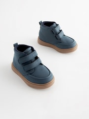 Navy Blue with Gum Sole Standard Fit (F) Warm Lined Touch Fastening Boots - Image 1 of 6