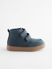 Navy Blue with Gum Sole Standard Fit (F) Warm Lined Touch Fastening Boots - Image 2 of 6