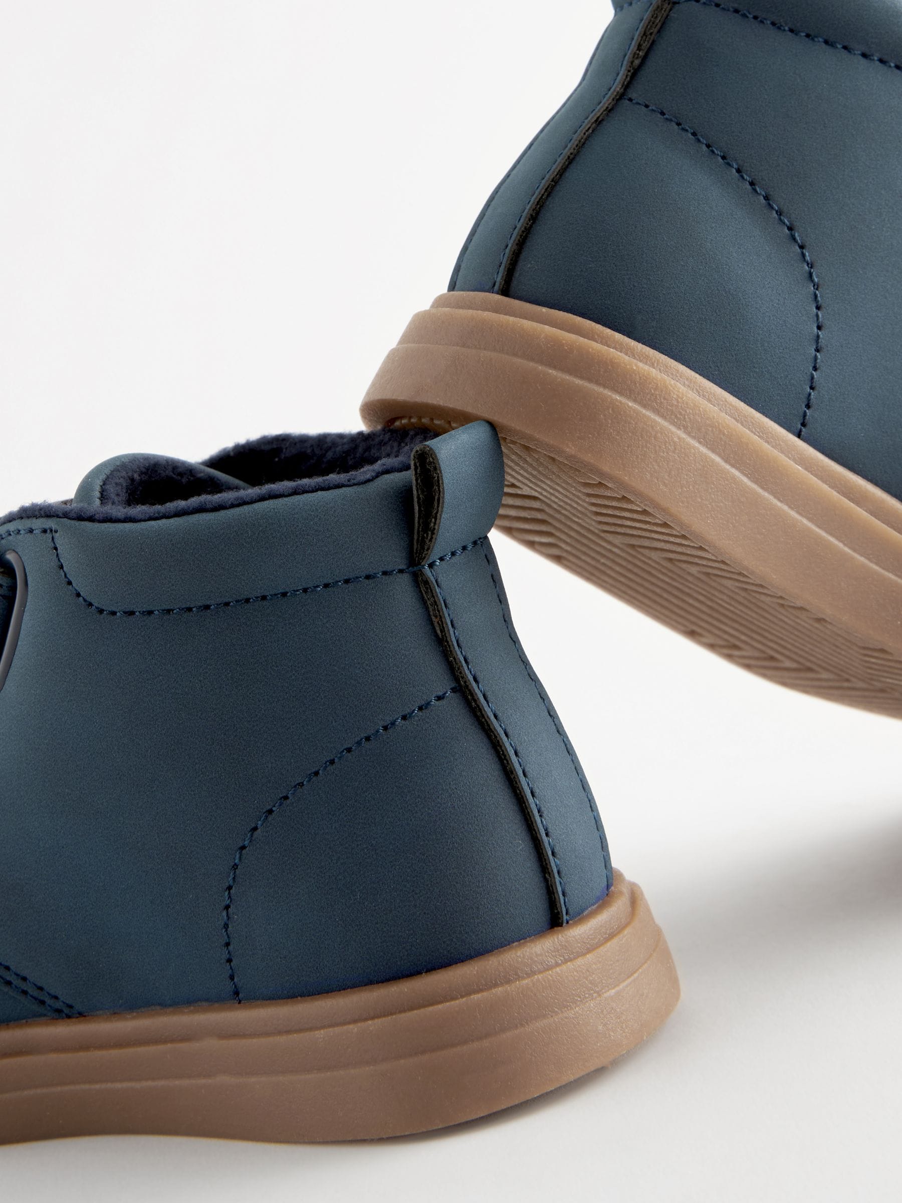 Buy Navy Blue Standard Fit (F) Warm Lined Touch Fastening Boots