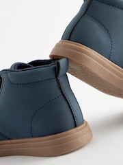 Navy Blue with Gum Sole Standard Fit (F) Warm Lined Touch Fastening Boots - Image 3 of 6