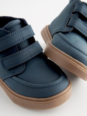 Navy Blue with Gum Sole Standard Fit (F) Warm Lined Touch Fastening Boots - Image 4 of 6