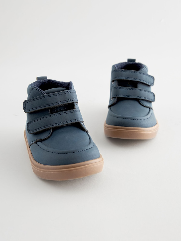 Navy Blue Wide Fit (G) Warm Lined Touch Fastening Boots - Image 1 of 5