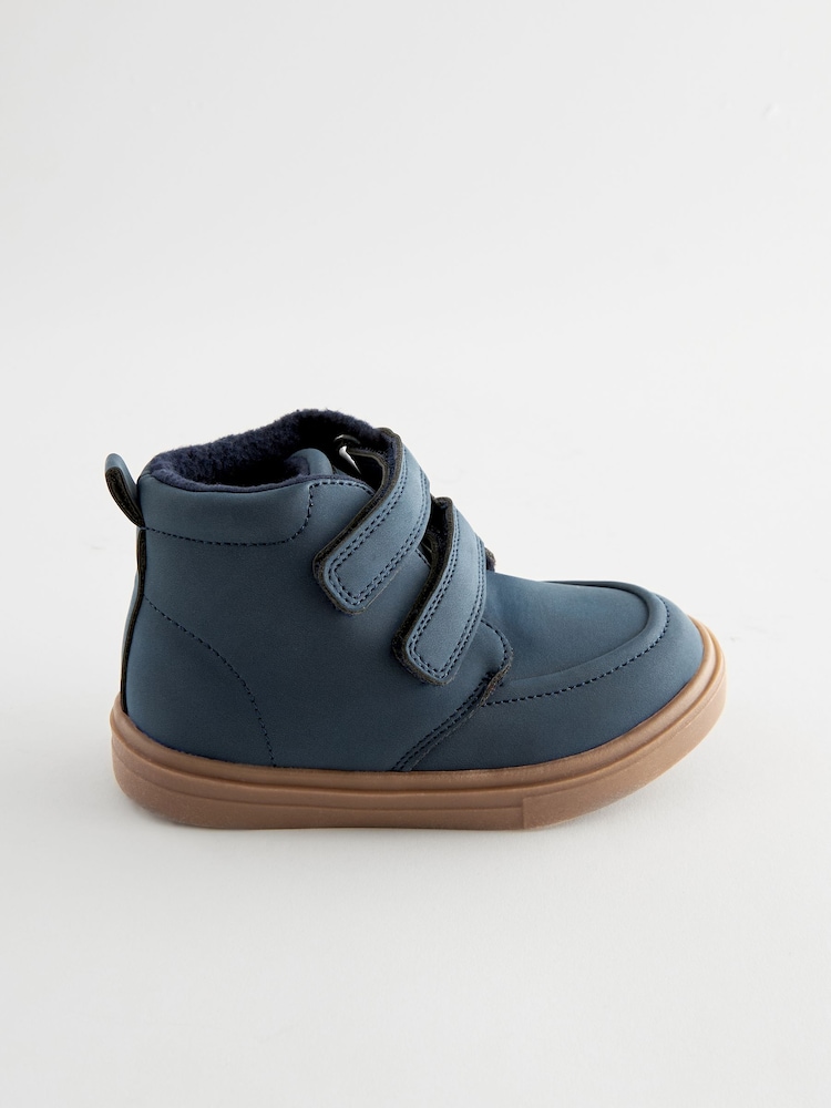 Navy Blue Wide Fit (G) Warm Lined Touch Fastening Boots - Image 2 of 5