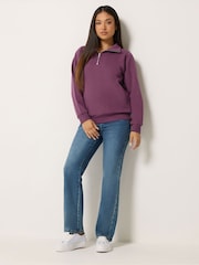 M&Co Purple Petite Half Placket Sweatshirt - Image 2 of 7