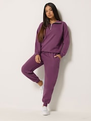 M&Co Purple Petite Half Placket Sweatshirt - Image 5 of 7
