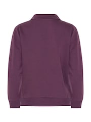 M&Co Purple Petite Half Placket Sweatshirt - Image 7 of 7