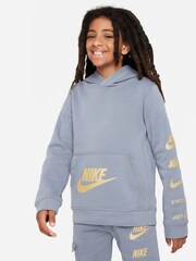 Nike Blue Logo Fleece Hoodie - Image 1 of 6