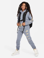 Nike Blue Logo Fleece Hoodie - Image 3 of 6
