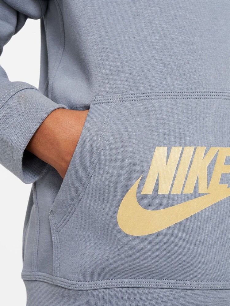 Nike Blue Logo Fleece Hoodie - Image 6 of 6