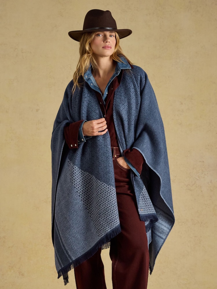Блакитний в горошок - Joules Jacquard Large Poncho - Image 1 of 7