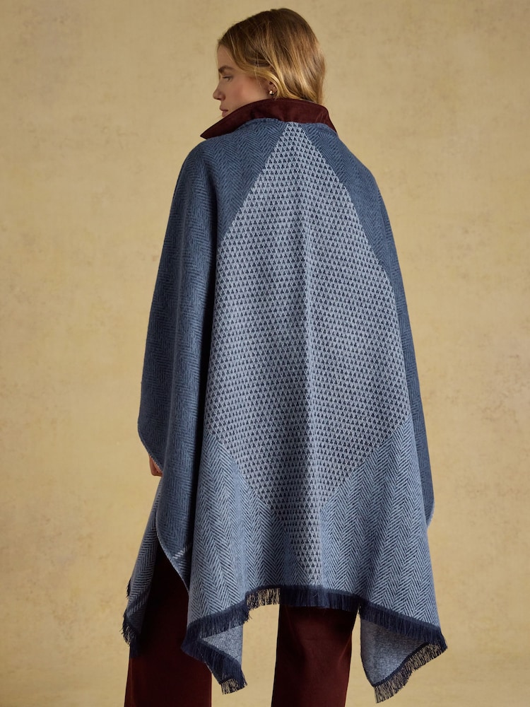 Блакитний в горошок - Joules Jacquard Large Poncho - Image 2 of 7