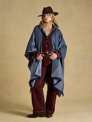 Блакитний в горошок - Joules Jacquard Large Poncho - Image 6 of 7