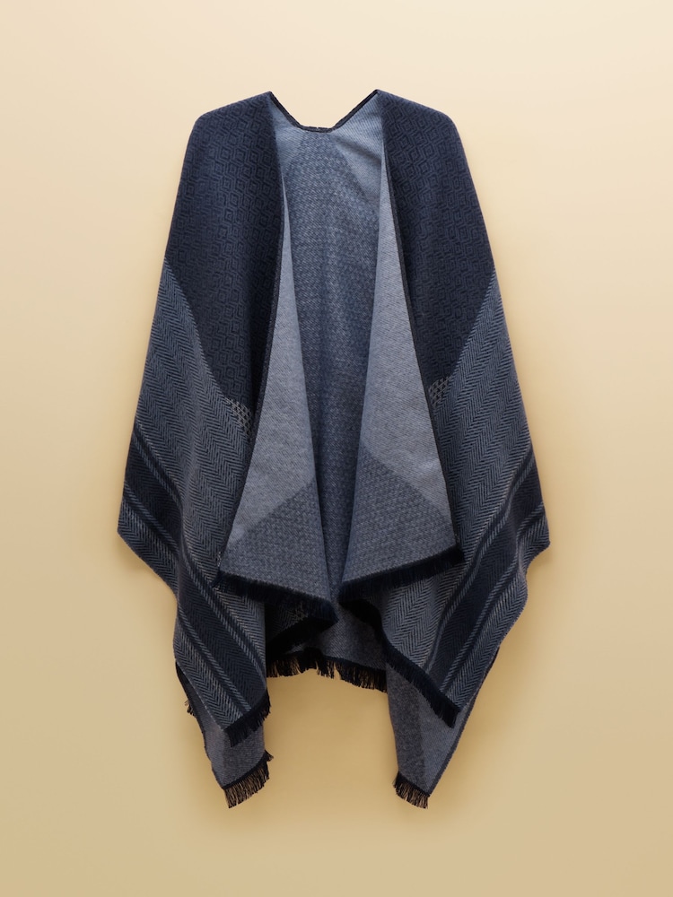 Блакитний в горошок - Joules Jacquard Large Poncho - Image 7 of 7