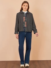 Yumi Grey Patchwork Boxy Jacket - Image 3 of 5