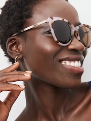 Tortoiseshell Brown Polarised Cat Eye Sunglasses - Image 3 of 7