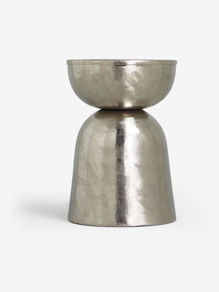 Silver Loxley Metal Drum Side Table - Image 3 of 3