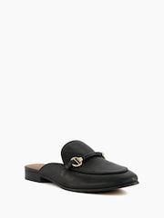 Dune London Black Glowed Slimsole Backless Snaffle Mules - Image 2 of 5