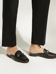 Dune London Black Glowed Slimsole Backless Snaffle Mules - Image 5 of 5