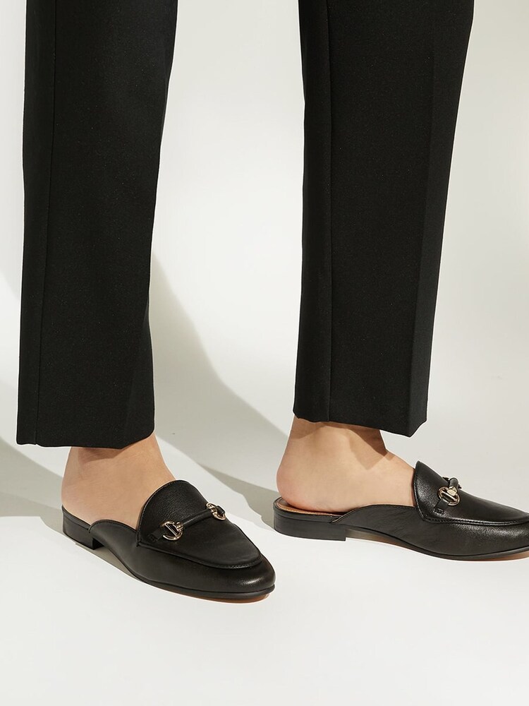 Dune London Black Glowed Slimsole Backless Snaffle Mules - Image 5 of 5