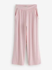 ורוד עדין - Laura Ashley Jersey Wide Leg Lounge Trousers - תמונה 1 מתוך 3