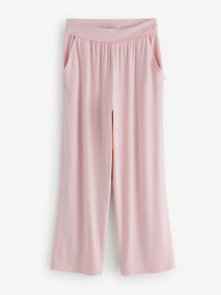 ורוד עדין - Laura Ashley Jersey Wide Leg Lounge Trousers - תמונה 1 מתוך 3