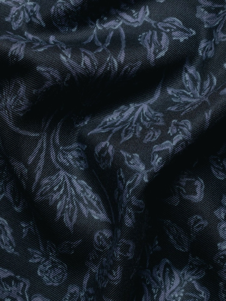 Charles Tyrwhitt Blue Non-Iron Stretch Floral Print Slim Fit Shirt - Image 7 of 7