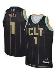 Nike Black Charlotte Hornets Jordan Brand City Edition Swingman Jersey 22 - LaMelo Ball Youth - Image 1 of 3