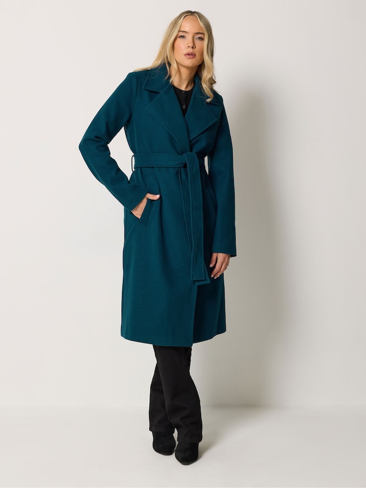 Long Tall Sally Blue Wrap Coat - Image 2 of 6 Long Tall Sally Blue Wrap Coat - Image 2 of 6