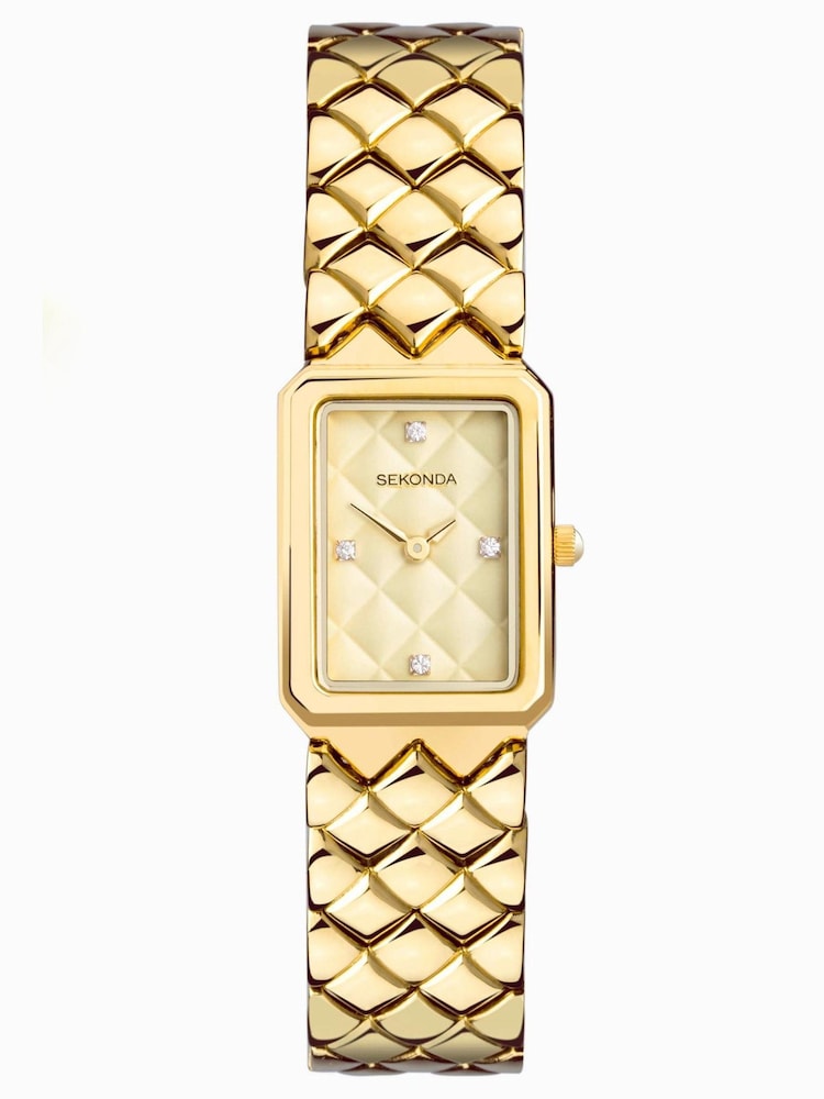 Sekonda Ladies Gold Tone Lunar Alloy Bracelet Watch - Image 1 of 6 Sekonda Ladies Gold Tone Lunar Alloy Bracelet Watch - Image 1 of 6