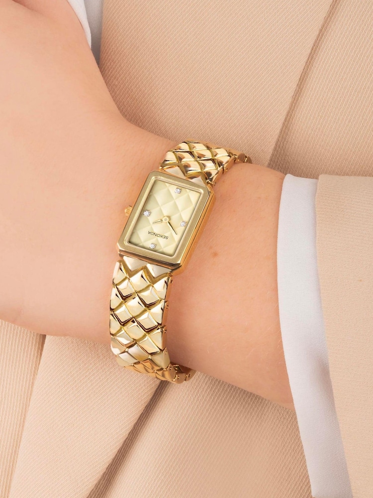 Sekonda Ladies Gold Tone Lunar Alloy Bracelet Watch - Image 6 of 6 Sekonda Ladies Gold Tone Lunar Alloy Bracelet Watch - Image 6 of 6