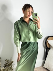 Style Cheat Green Evelyn Ombre Oversized Shirt - Image 2 of 4