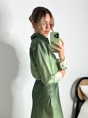 Style Cheat Green Evelyn Ombre Oversized Shirt - Image 3 of 4