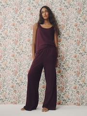 סגול שזיף - Laura Ashley לאונג' טופ גופיה סרוג - תמונה 2 מתוך 8