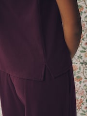 סגול שזיף - Laura Ashley לאונג' טופ גופיה סרוג - תמונה 4 מתוך 8