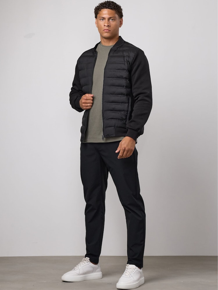 Gym King Black Signature Hybrid Bomber Jacket - Image 1 of 4 Gym King Black Signature Hybrid Bomber Jacket - Image 1 of 4