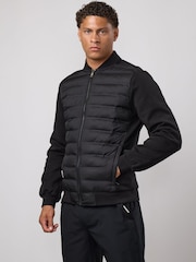 Gym King Black Signature Hybrid Bomber Jacket - Image 3 of 4