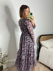 Style Cheat Pink Birdie Frill Tie Back Dress - Image 3 of 5