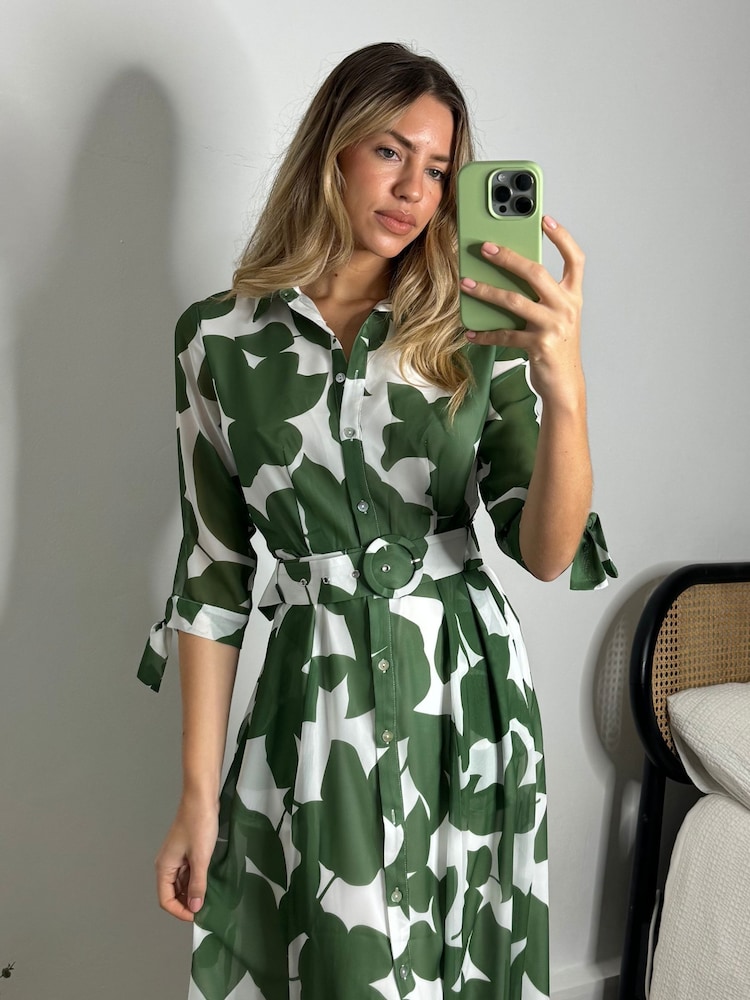 Style Cheat Green Daphne Belted Shirt Midaxi Dress - Image 5 of 5 Style Cheat Green Daphne Belted Shirt Midaxi Dress - Image 5 of 5