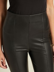 Black PU Faux Leather Leggings - Image 4 of 6