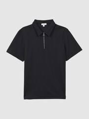 Reiss Navy Floyd Slim Fit Half-Zip Polo Shirt - Image 2 of 4