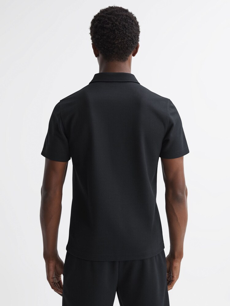 Reiss Navy Floyd Slim Fit Half-Zip Polo Shirt - Image 4 of 4