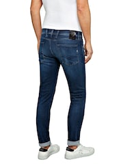 Replay Dark Blue Hyper Cloud Denim Anbass Hyperflex Slim Fit Jeans - Image 3 of 4