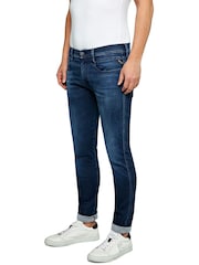 Replay Dark Blue Hyper Cloud Denim Anbass Hyperflex Slim Fit Jeans - Image 4 of 4