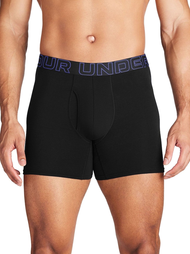 Under Armour Black Ground 100% Cotton Performance Boxers 3 Pack - Image 2 of 6