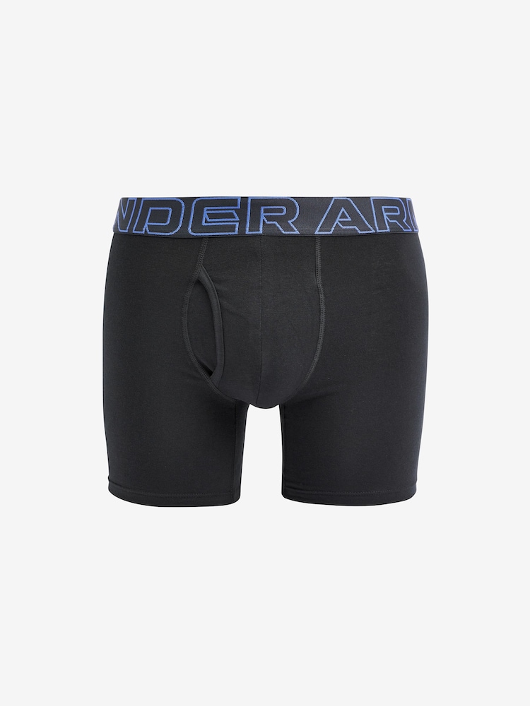 Under Armour Black Ground 100% Cotton Performance Boxers 3 Pack - Image 4 of 6