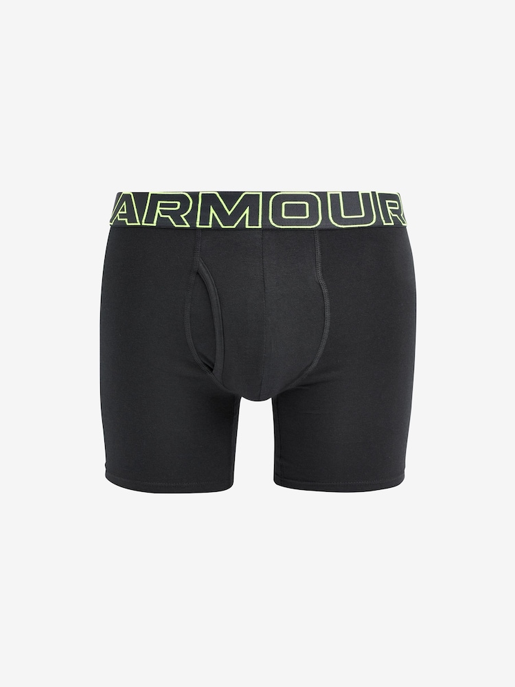 Under Armour Black Ground 100% Cotton Performance Boxers 3 Pack - Image 5 of 6