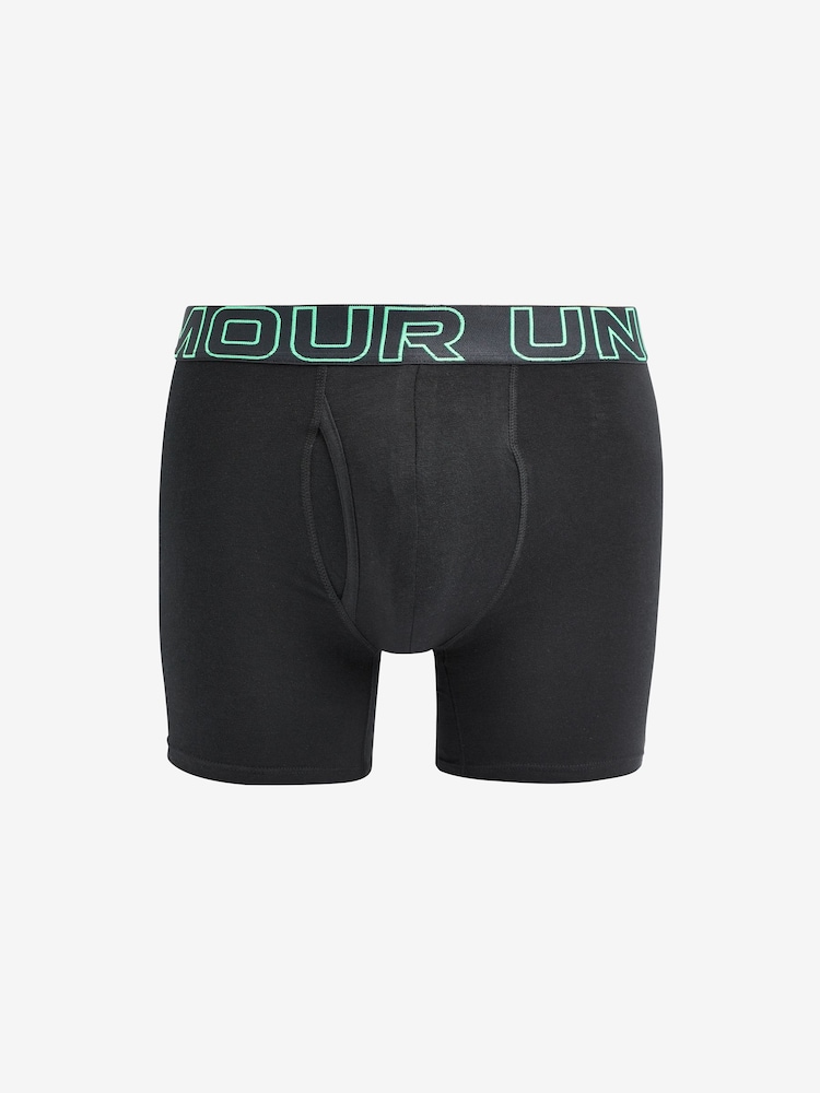 Under Armour Black Ground 100% Cotton Performance Boxers 3 Pack - Image 6 of 6
