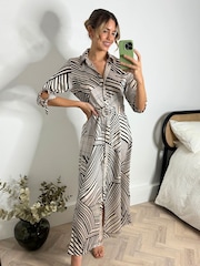 Style Cheat White Daphne Belted Shirt Midaxi Dress - Image 1 of 4
