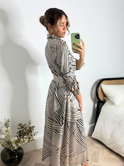 Style Cheat White Daphne Belted Shirt Midaxi Dress - Image 3 of 4