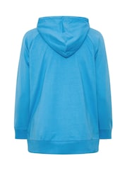 Yours Curve Blue Zip Through Raglan Hoodie - Image 7 of 7